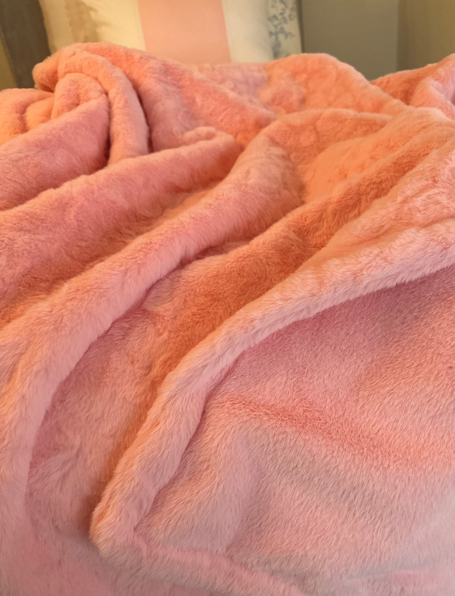 Reagan Pink Fur Blanket