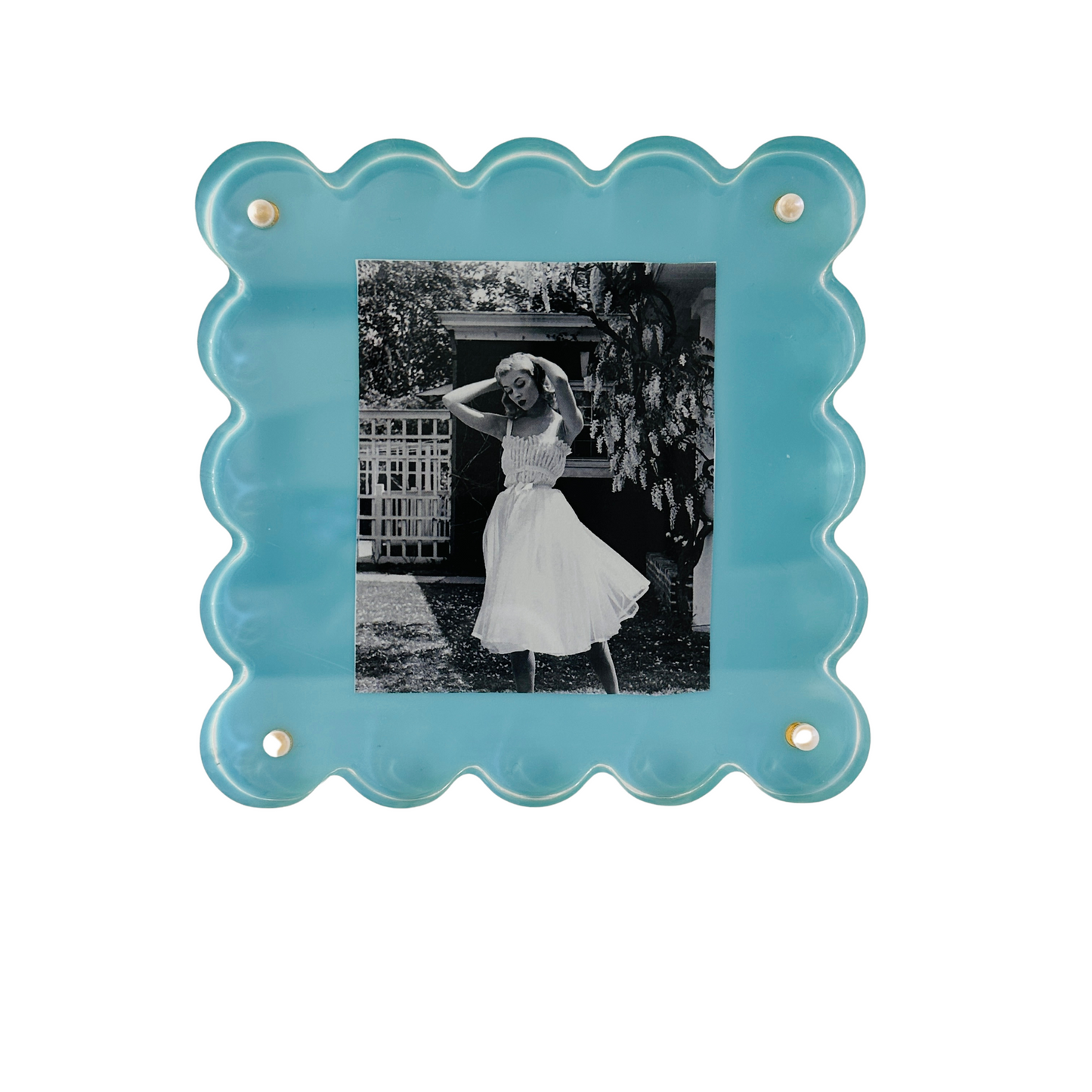 Blue Scalloped Acrylic Frame