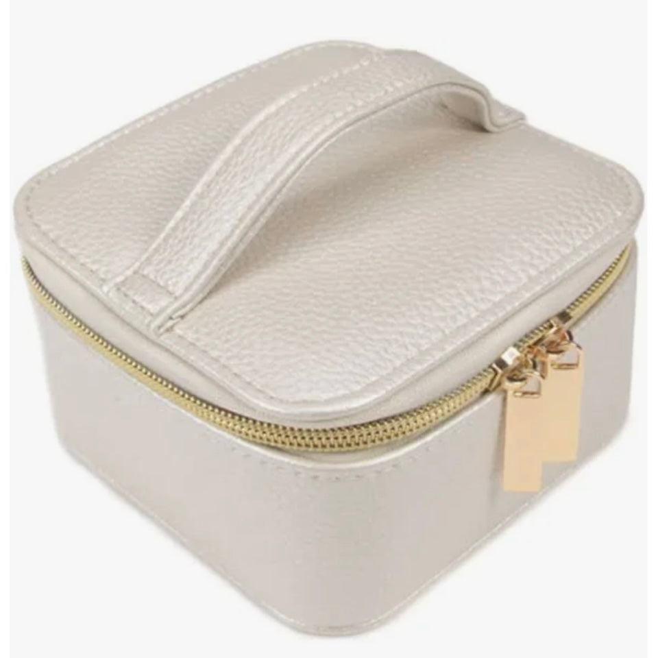 Travel Jewelry Case Pearl White