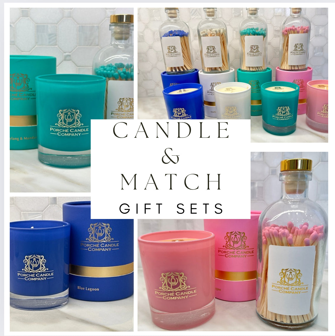 Pink Champagne Candle & Matches Gift Set