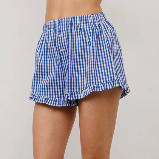 Gingham Ruffle Hem Boxer