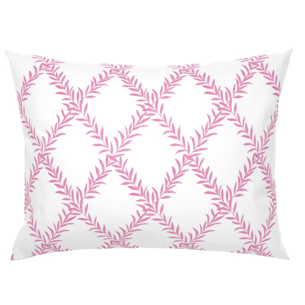 Fuschia Vine Lattice Comfort Pillow